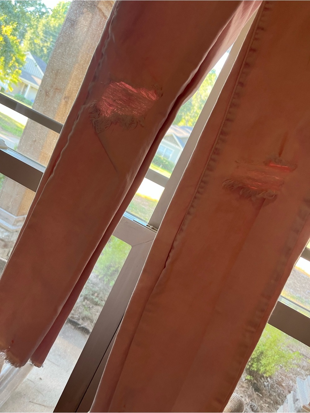 Pink Risen Distressed Denim - Picture 2 of 4